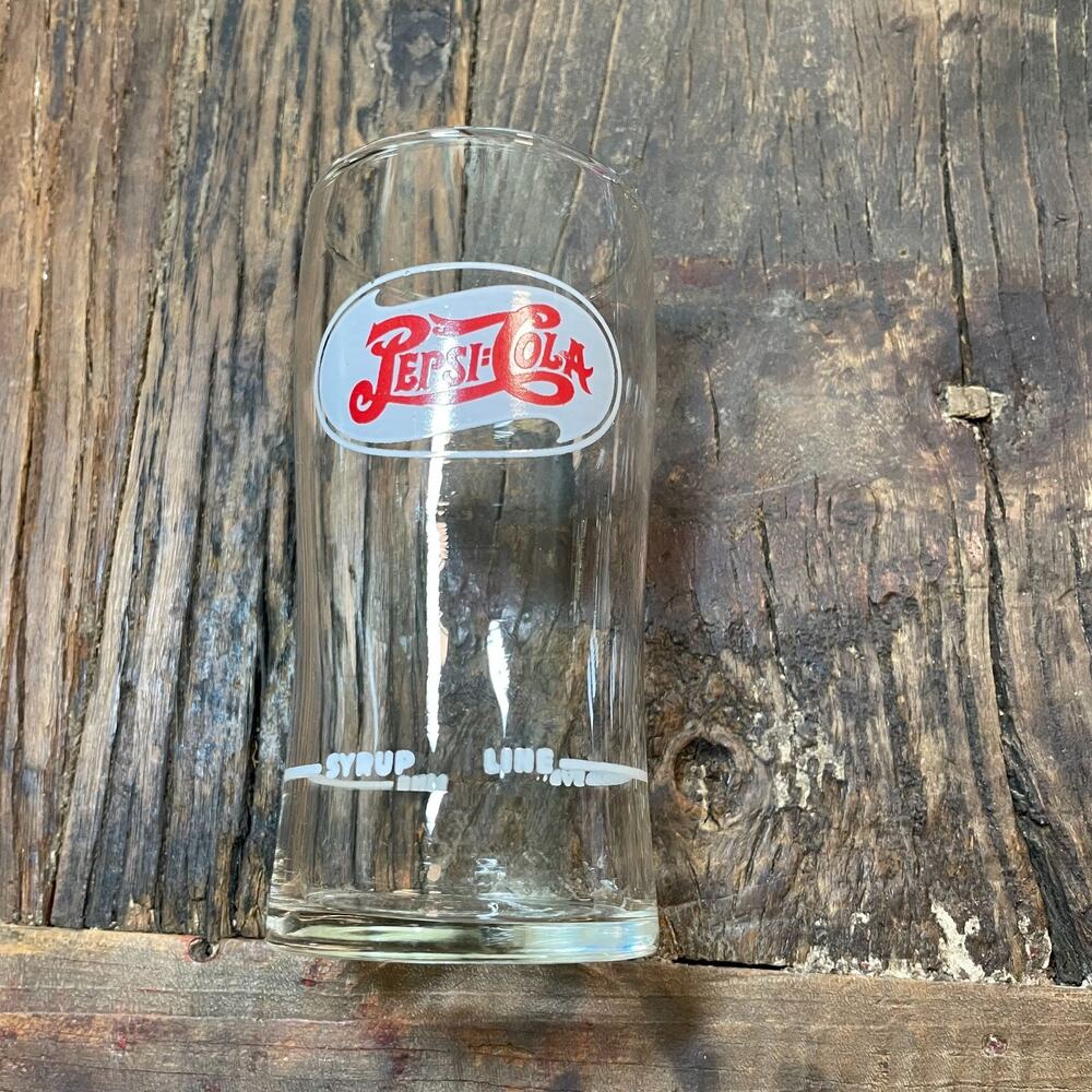 Pepsi Cola Soda Original Double Dot Fountain Glass Soda Jerk Syrup Line 10oz